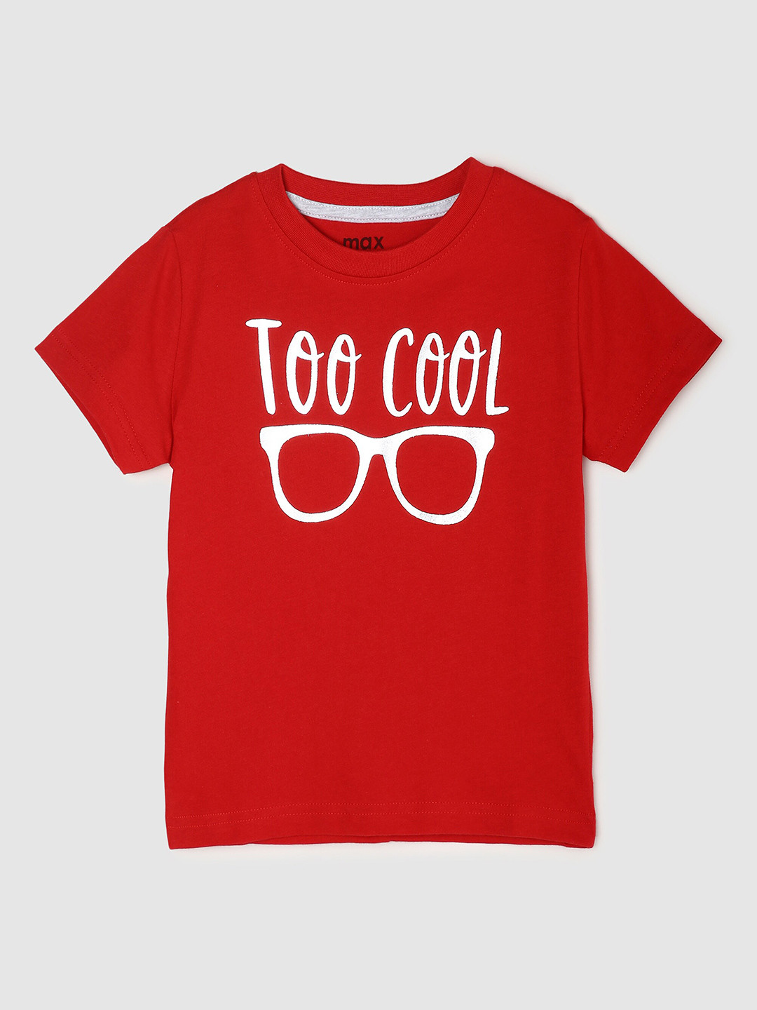 

max Boys Red Printed Pure Cotton T-shirt