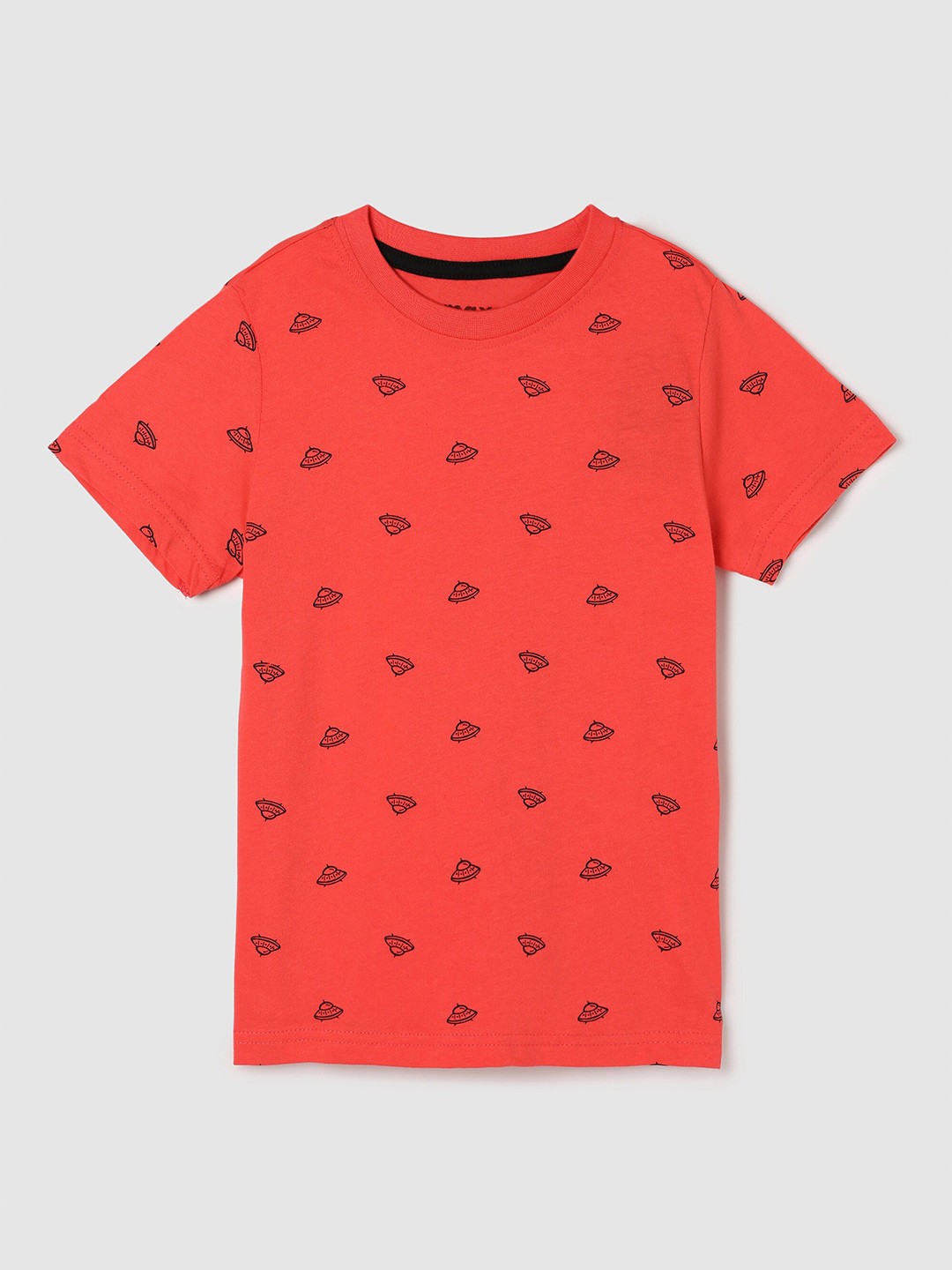 

max Boys Red Printed Pure Cotton T-shirt