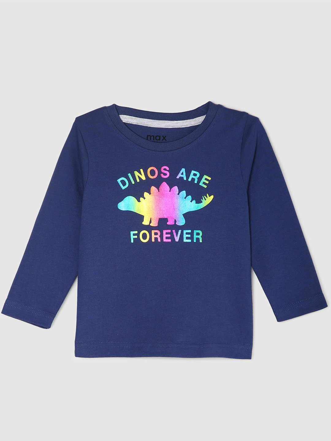 

max Boys Blue Printed T-shirt