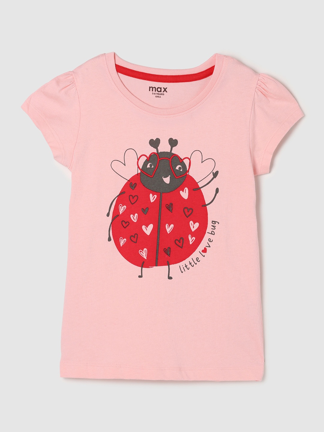 

max Girls Pure Cotton T-shirt, Orange