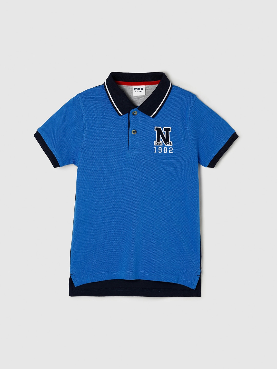 

max Boys Pure Cotton T-shirt, Blue
