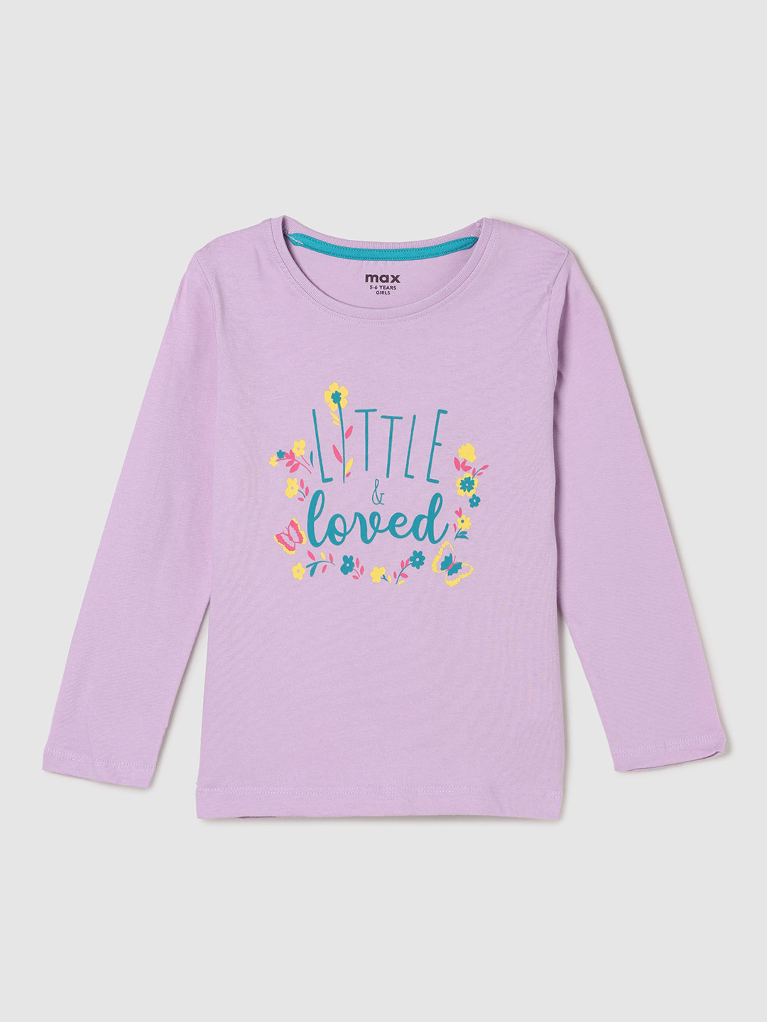 

max Girls Pure Cotton T-shirt, Purple