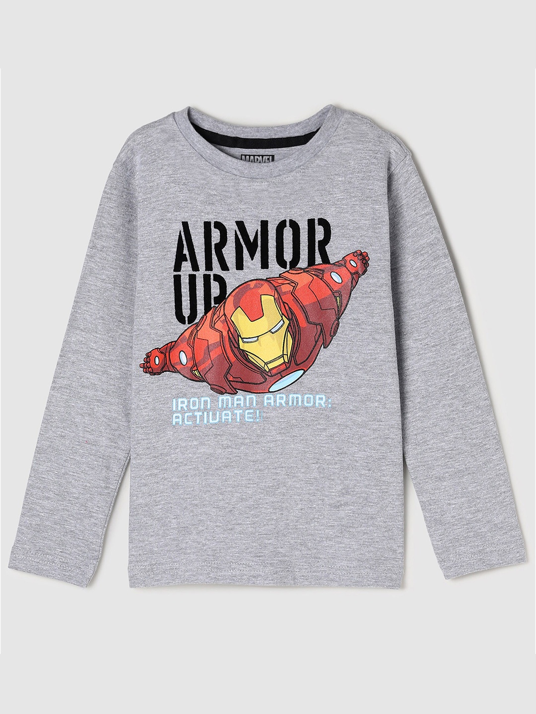 

max Boys Grey Iron Man Printed Pure Cotton T-shirt