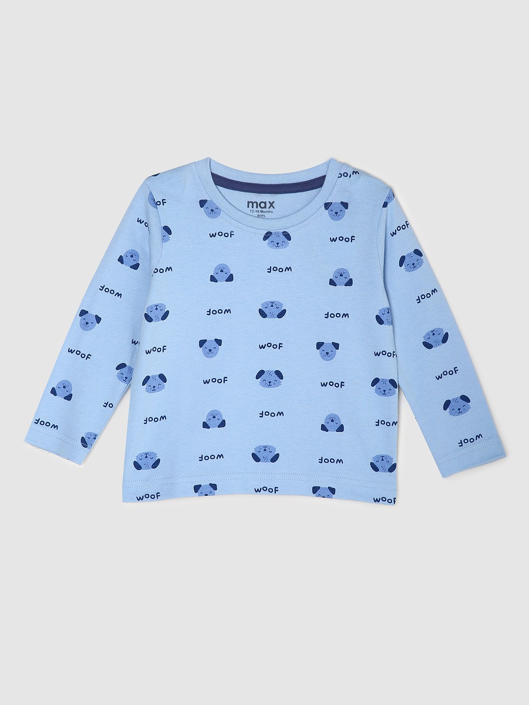 

max Boys Blue Printed T-shirt