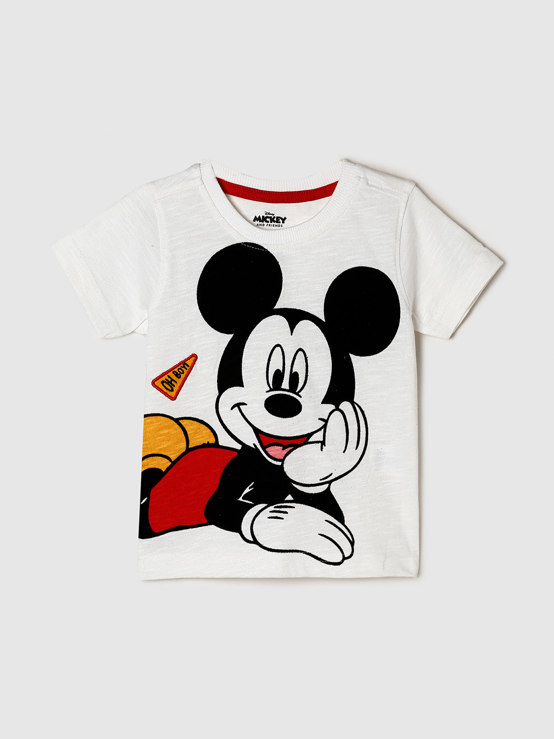 

max Boys White Pure Cotton T-shirt