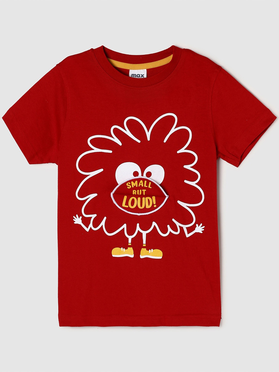 

max Boys Red Printed Pure Cotton T-shirt