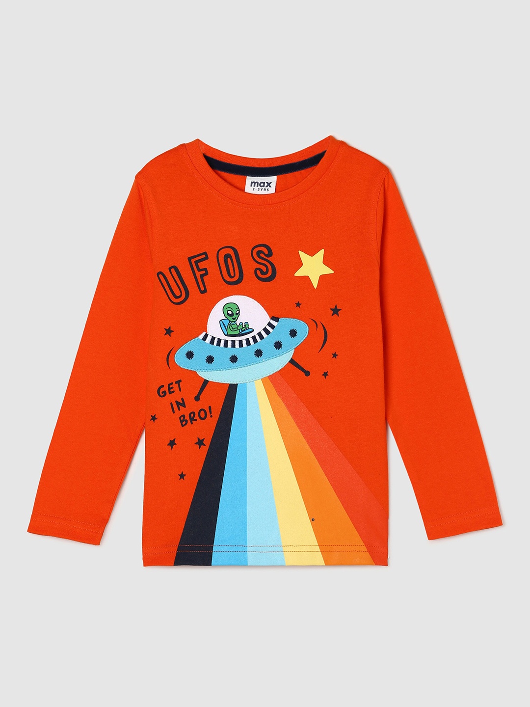

max Boys Coral Printed Pure Cotton T-shirt