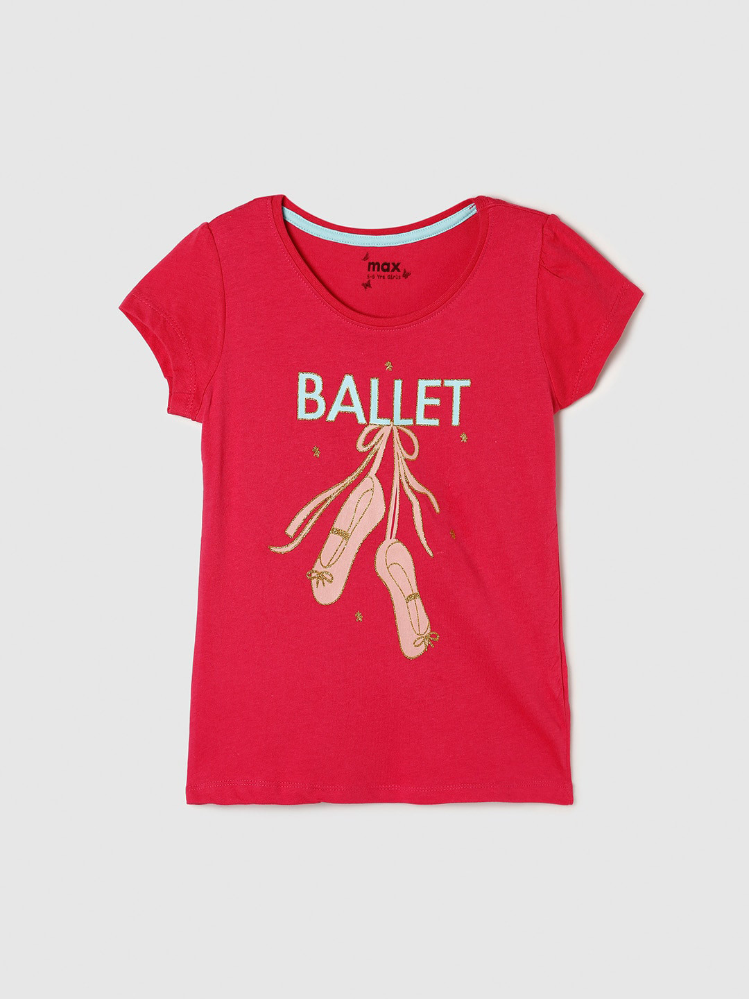 

max Girls Pure Cotton T-shirt, Fuchsia