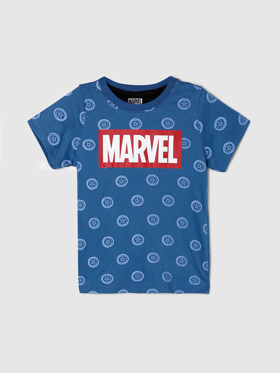 

max Boys Blue Typography Printed Pure Cotton T-shirt