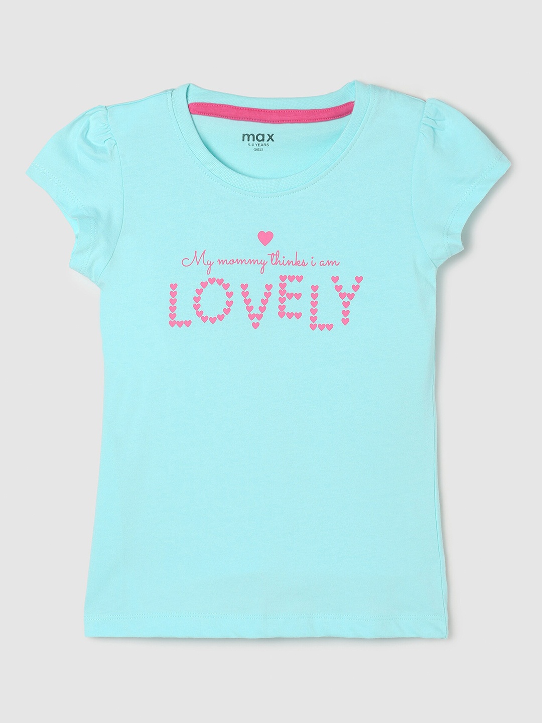 

Max Girls Blue & Pink Pure Cotton Printed Top