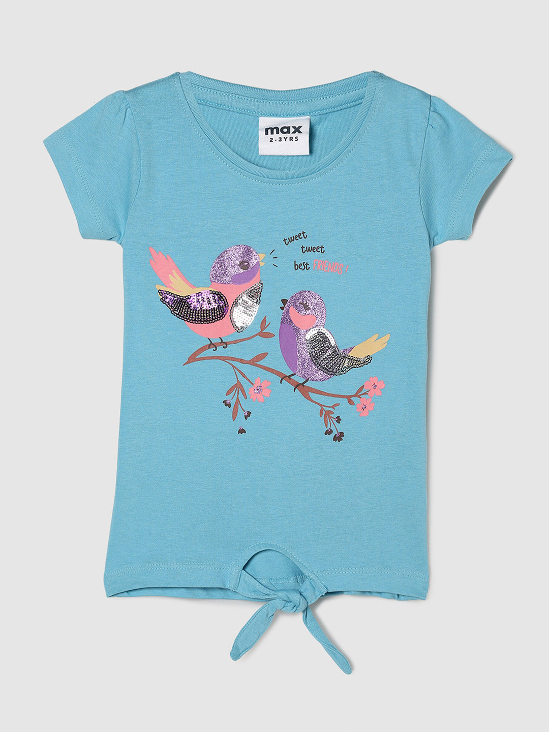 

Max Girls Blue & Purple Pure Cotton Printed Top