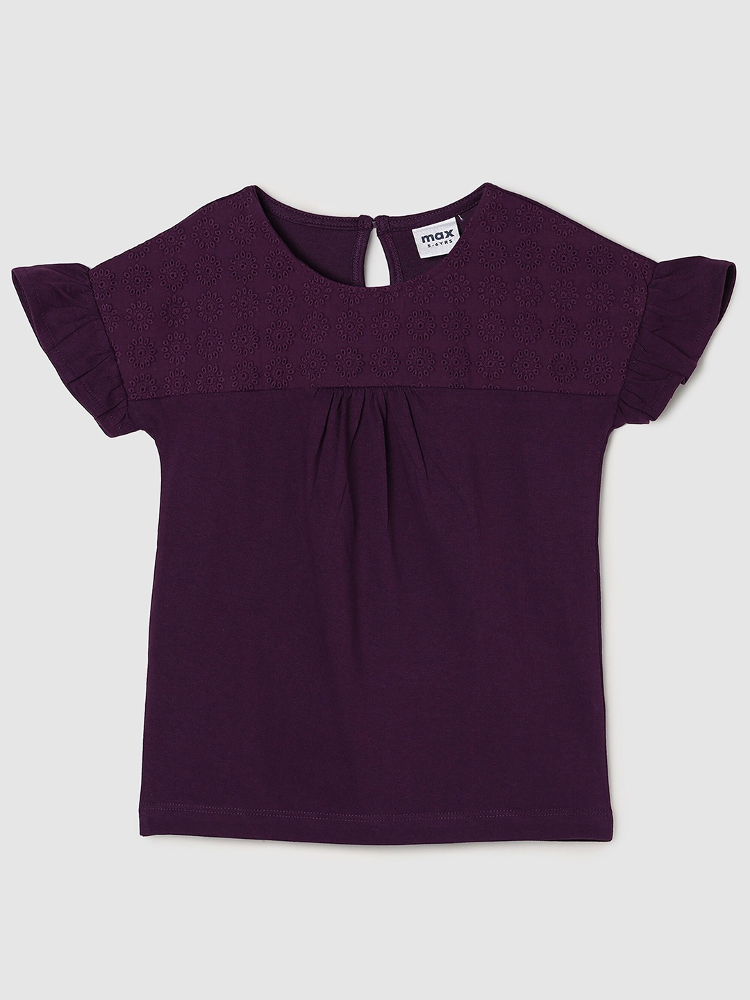 

max Girls Violet Pure Cotton Empire Top