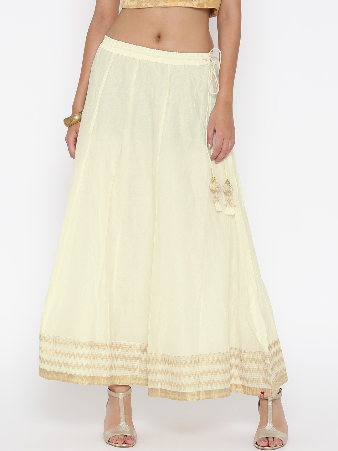 

Biba Off-White Flared Maxi Skirt