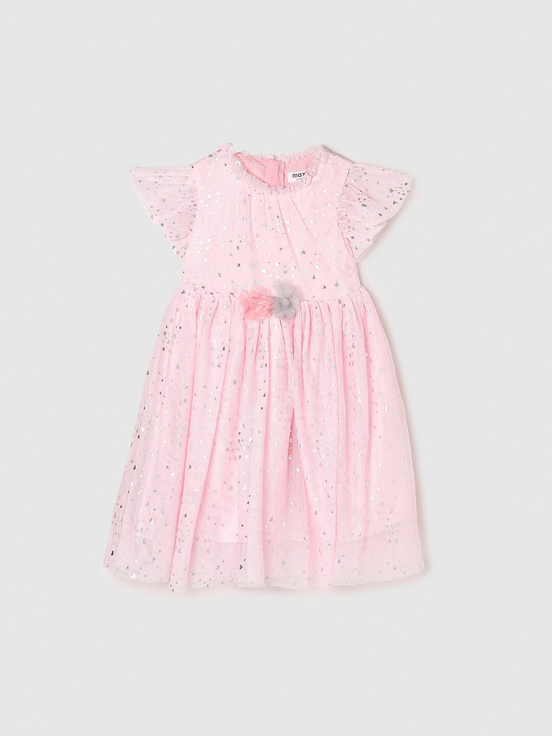 

max Pink Embellished Flared Dress