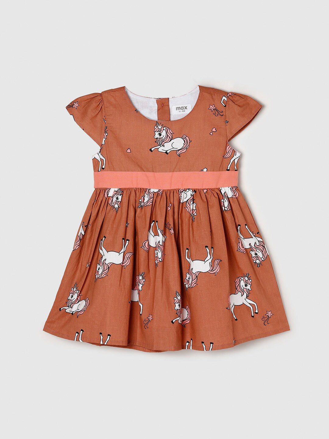 

max Coral Printed Pure Cotton Dress