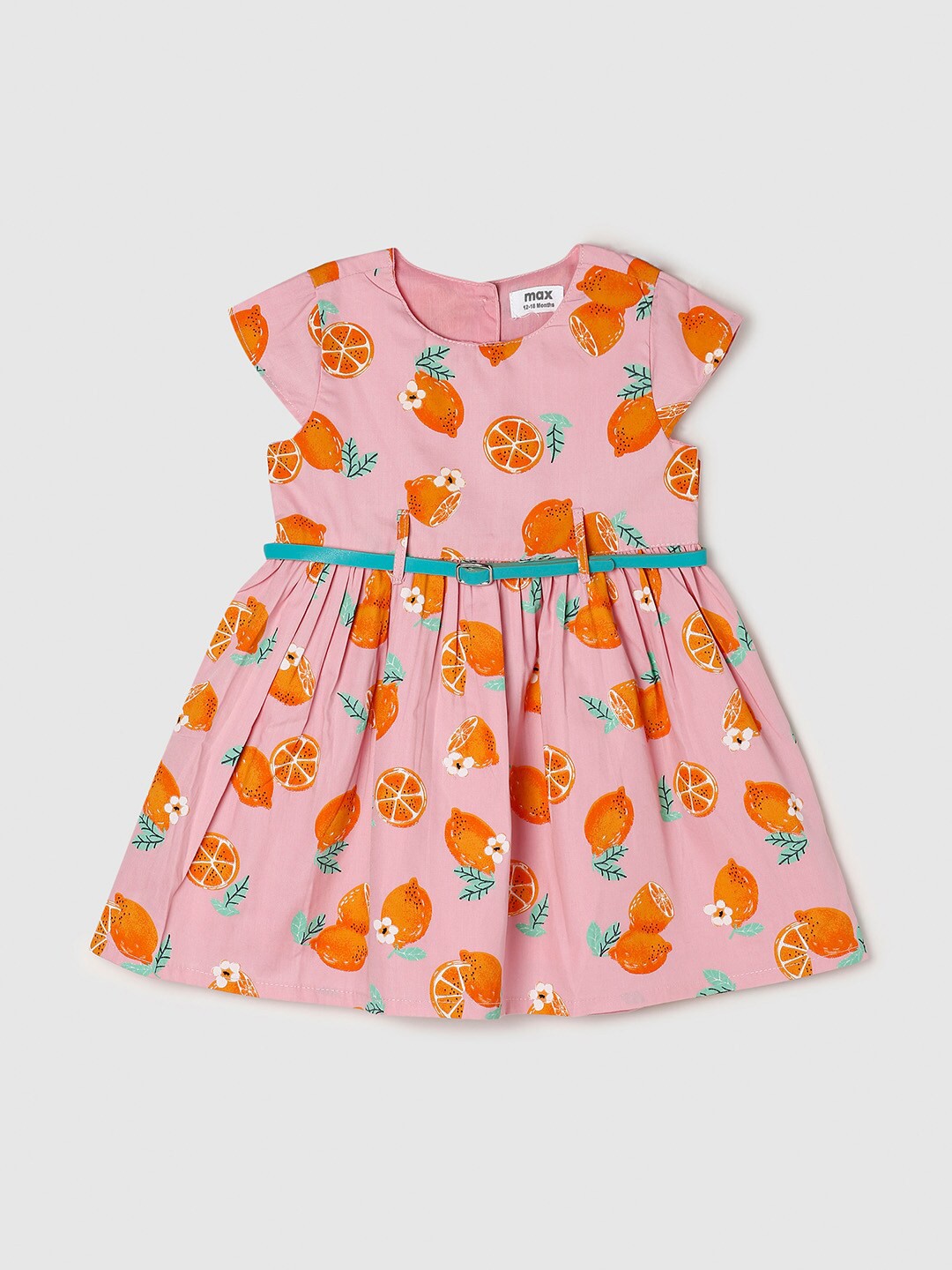 

max Girls Pink Printed A-Line Dress