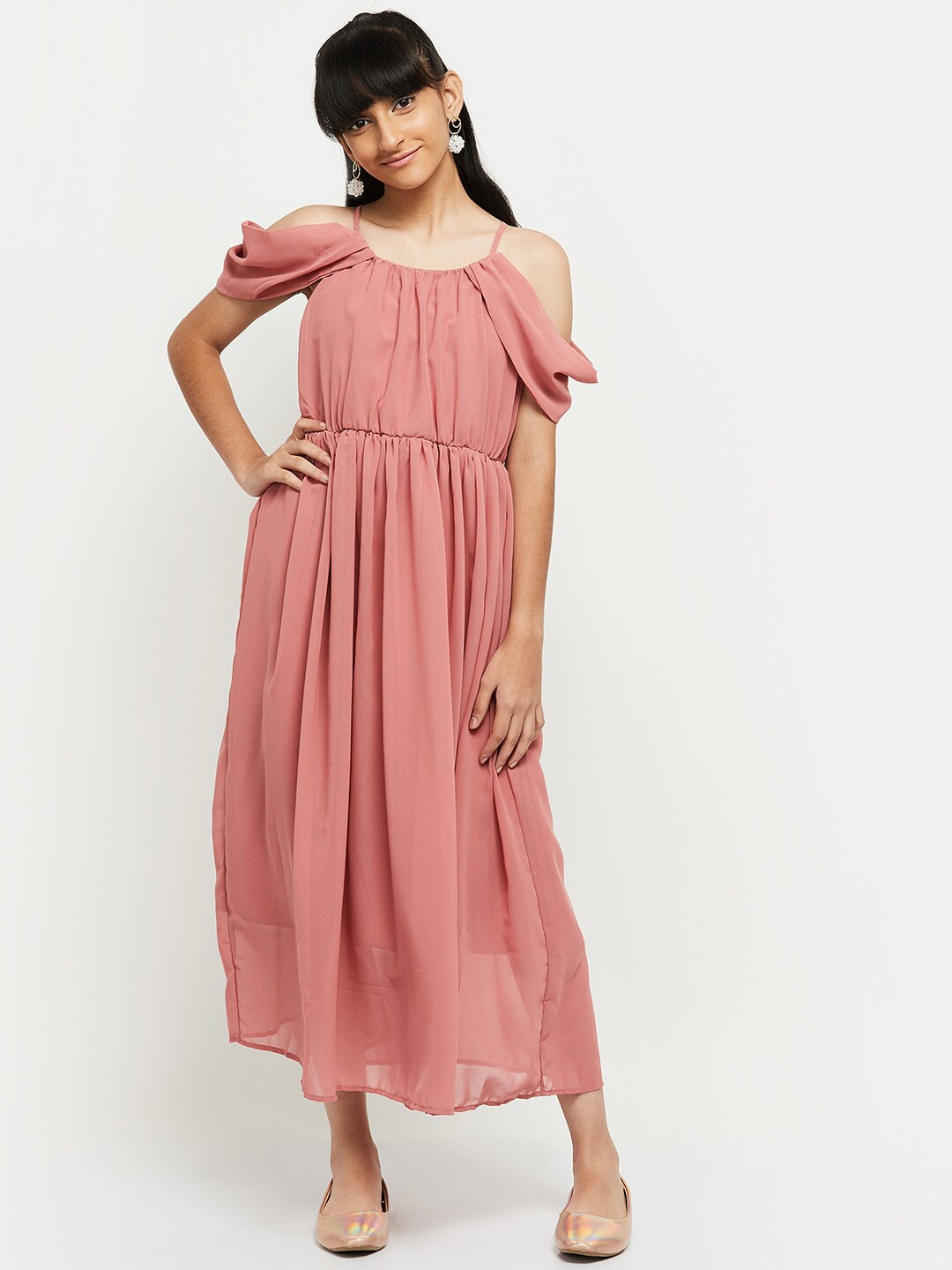 

max Orange Maxi Midi Dress