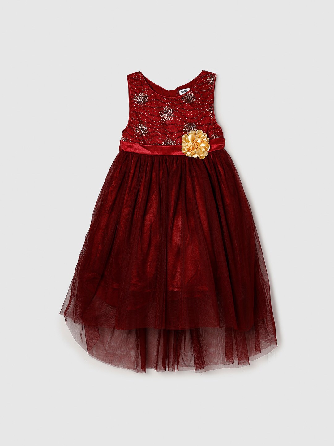 

max Girls Burgundy Embellished Dress