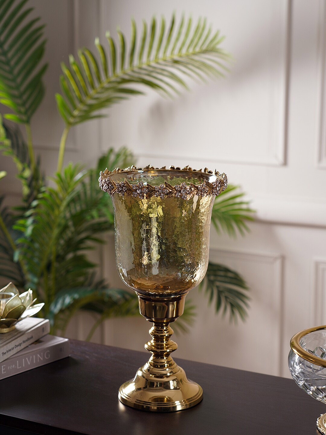

Pure Home and Living Gold-Toned Hurricane Candle Holders