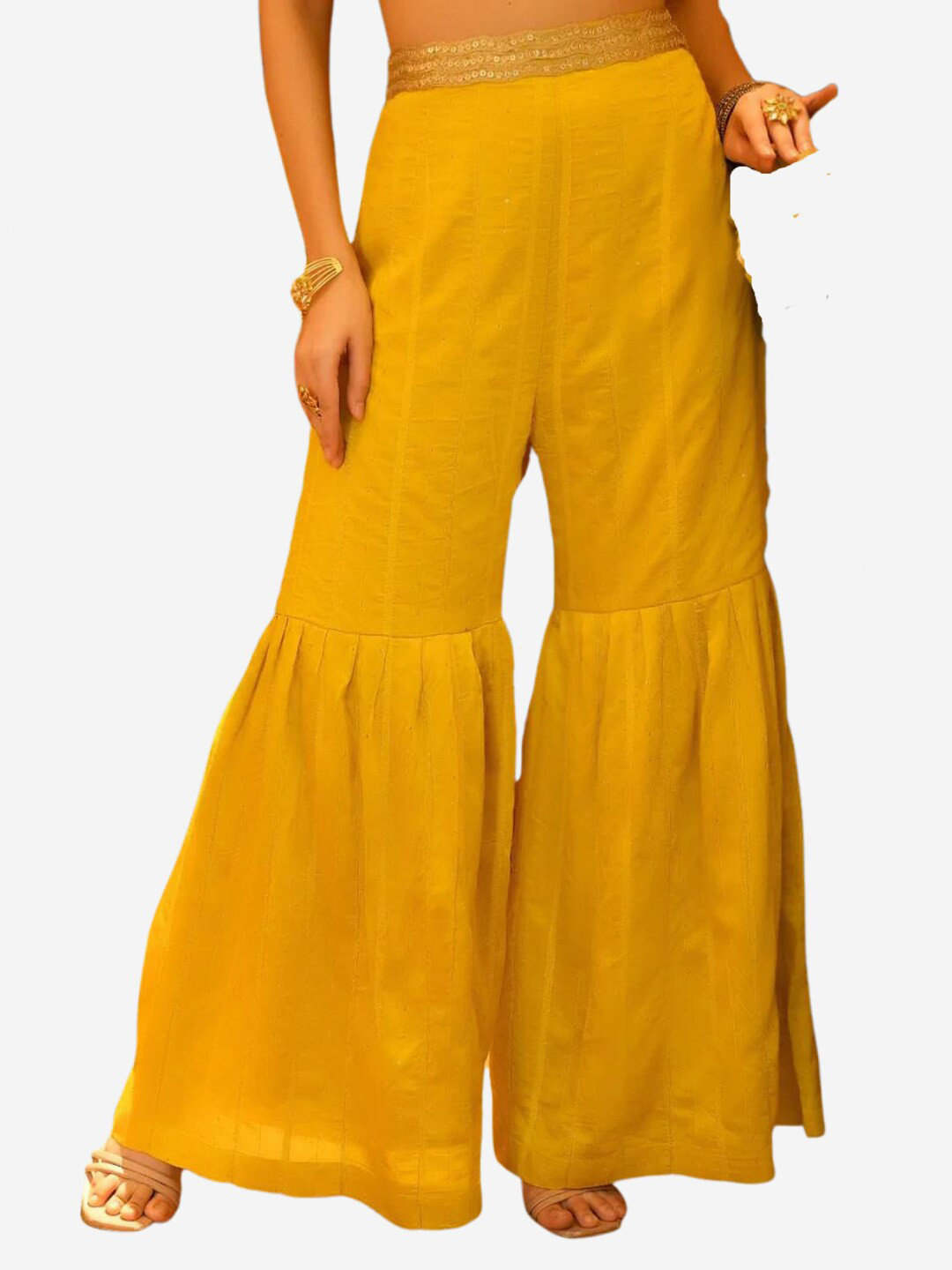 

Alaya By Stage3 Women Yellow Flared Palazzos