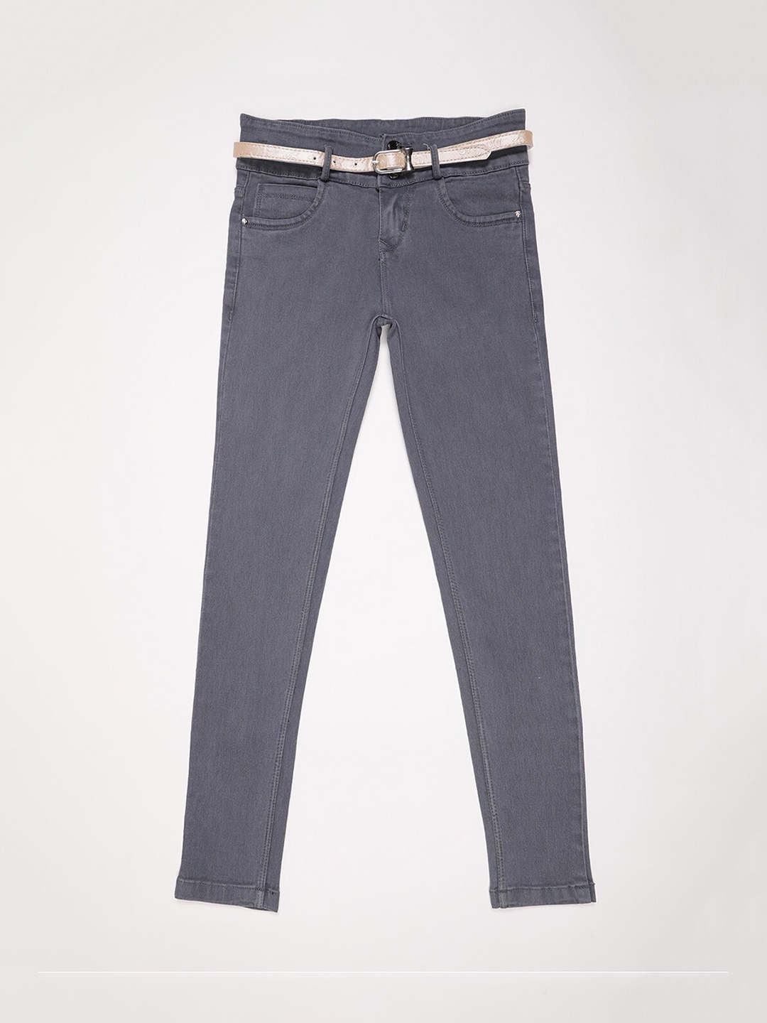 

V2 Value & Variety Girls Grey Regular Fit Cotton Jeans