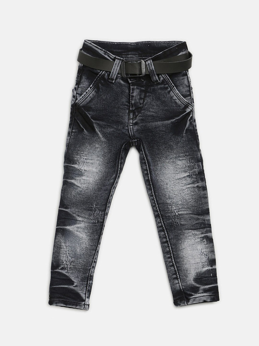 

V2 Value & Variety Boys Black Mildly Distressed Heavy Fade Jeans