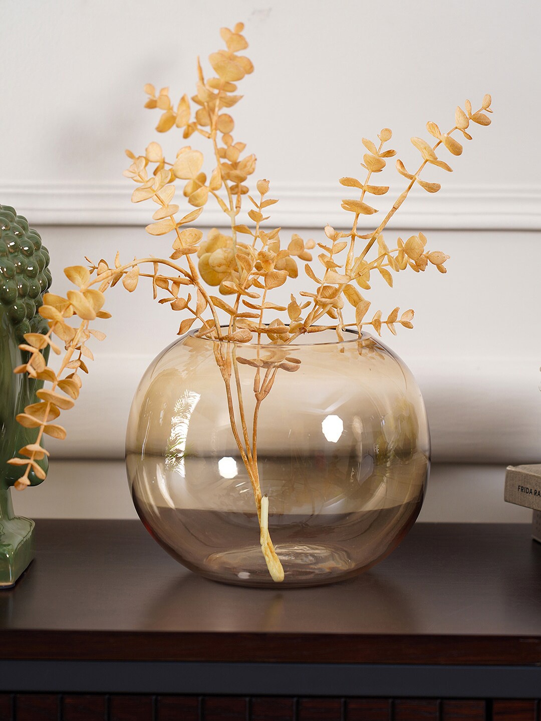 

Pure Home and Living Gold-Toned Solid Citrine Round Flower Vase