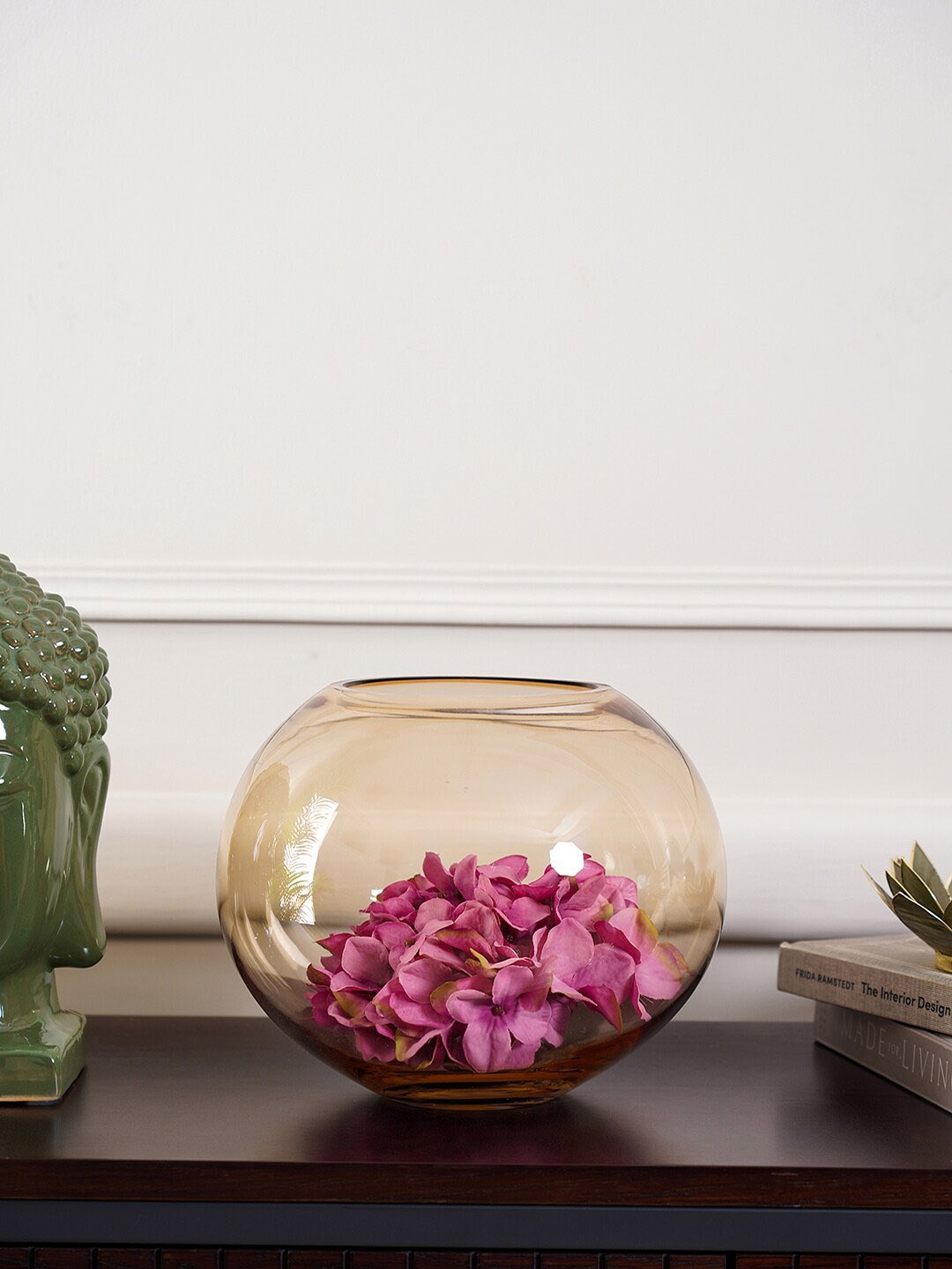 

Pure Home and Living Transparent Solid Citrine Round Vase