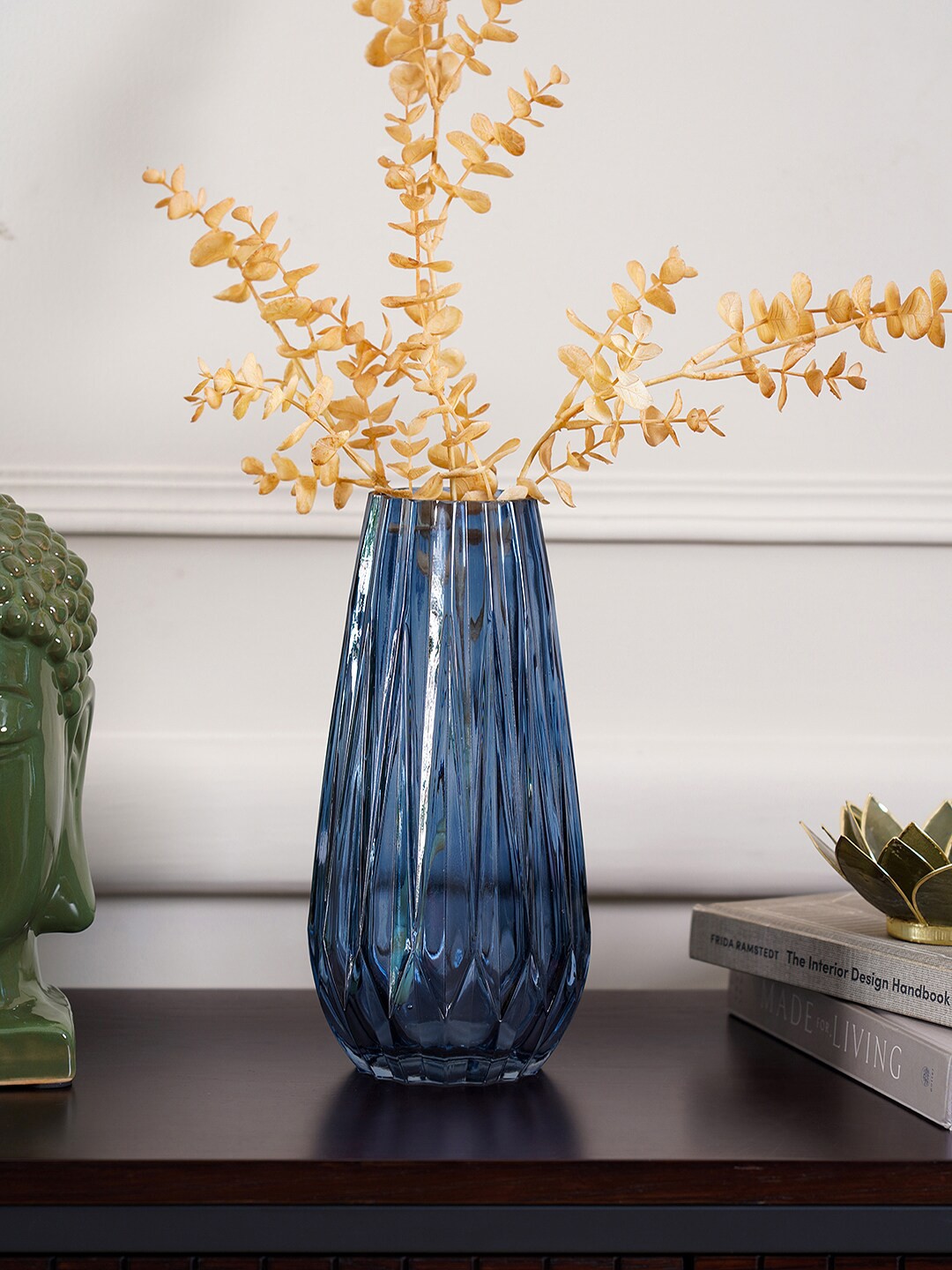 

Pure Home and Living Blue Textured Glass Vases