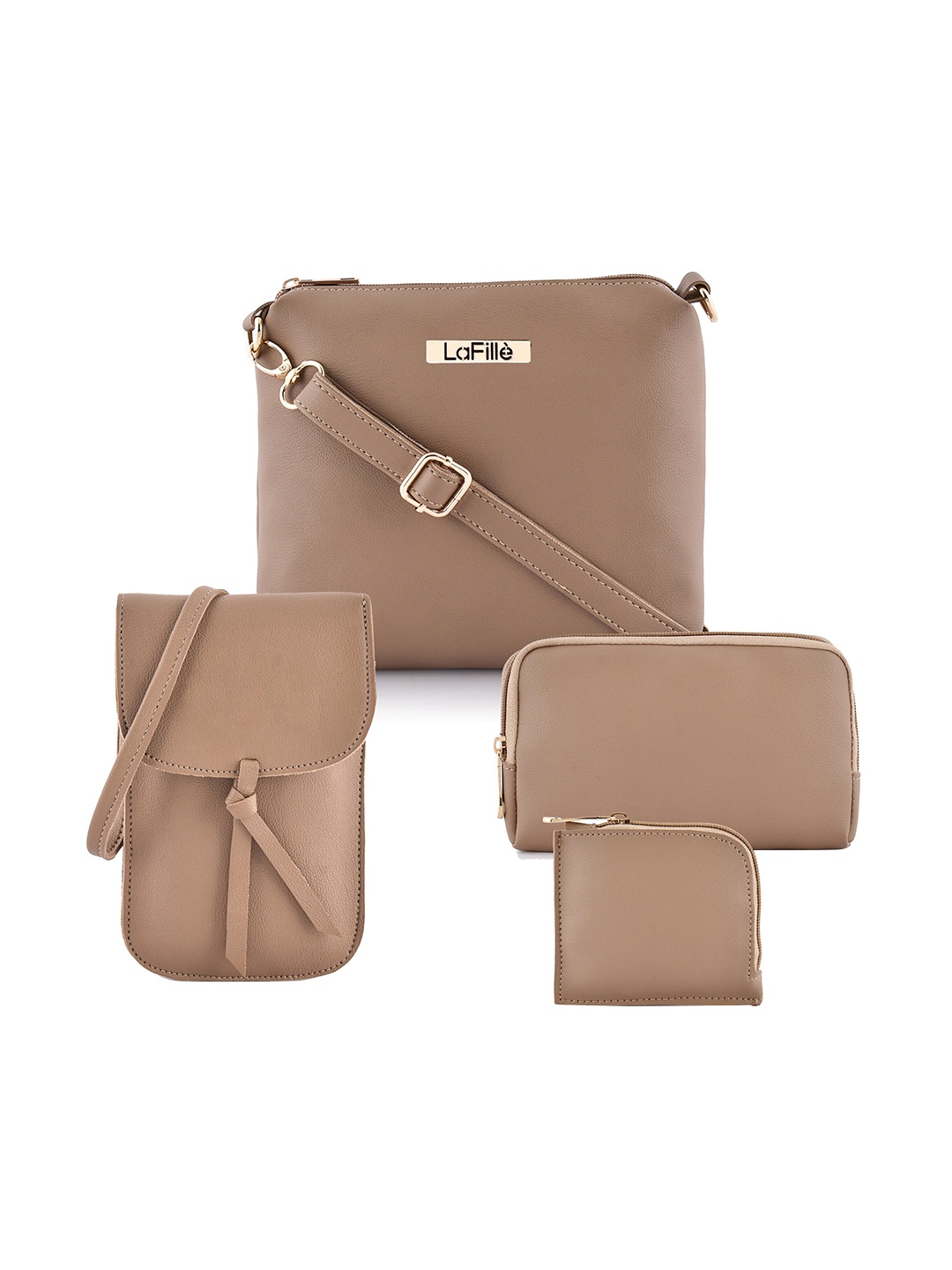 

LaFille Beige Purse Clutch Pack of 4
