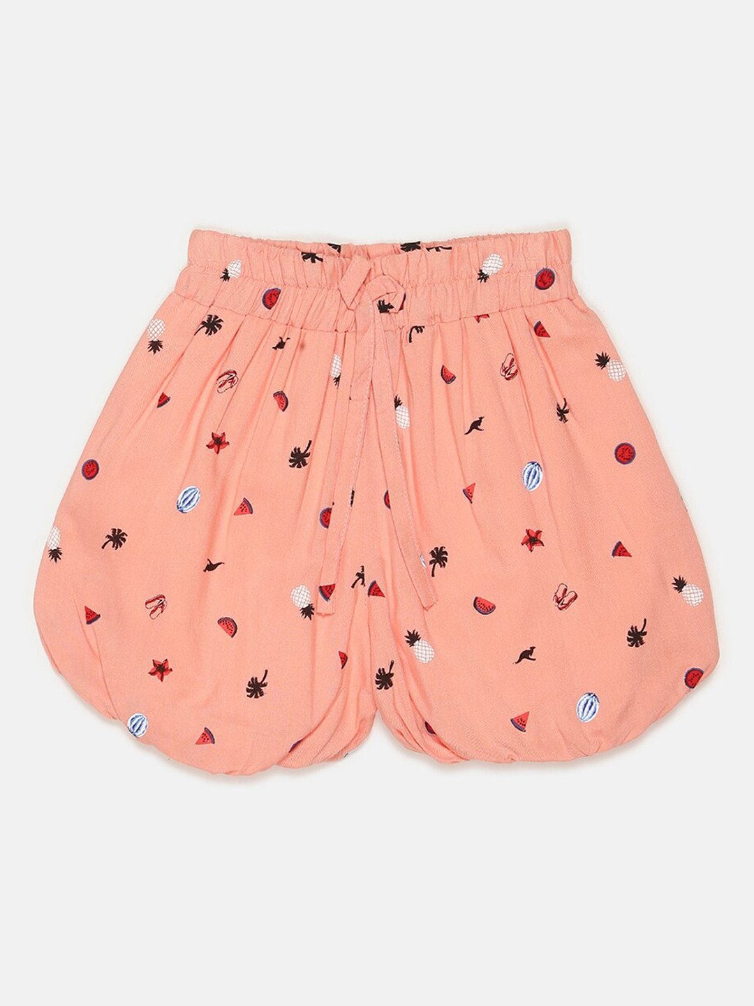

V2 Value & Variety Girls Conversational Printed Hot Pants, Beige