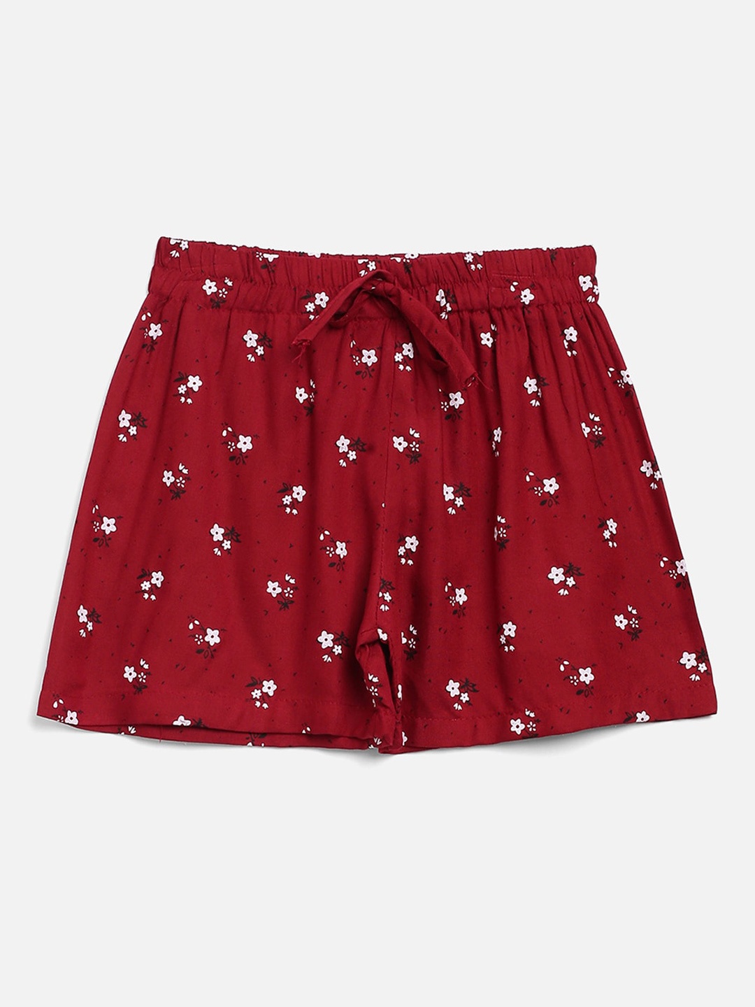 

V2 Value & Variety Girls Floral Printed Hot Pants, Maroon