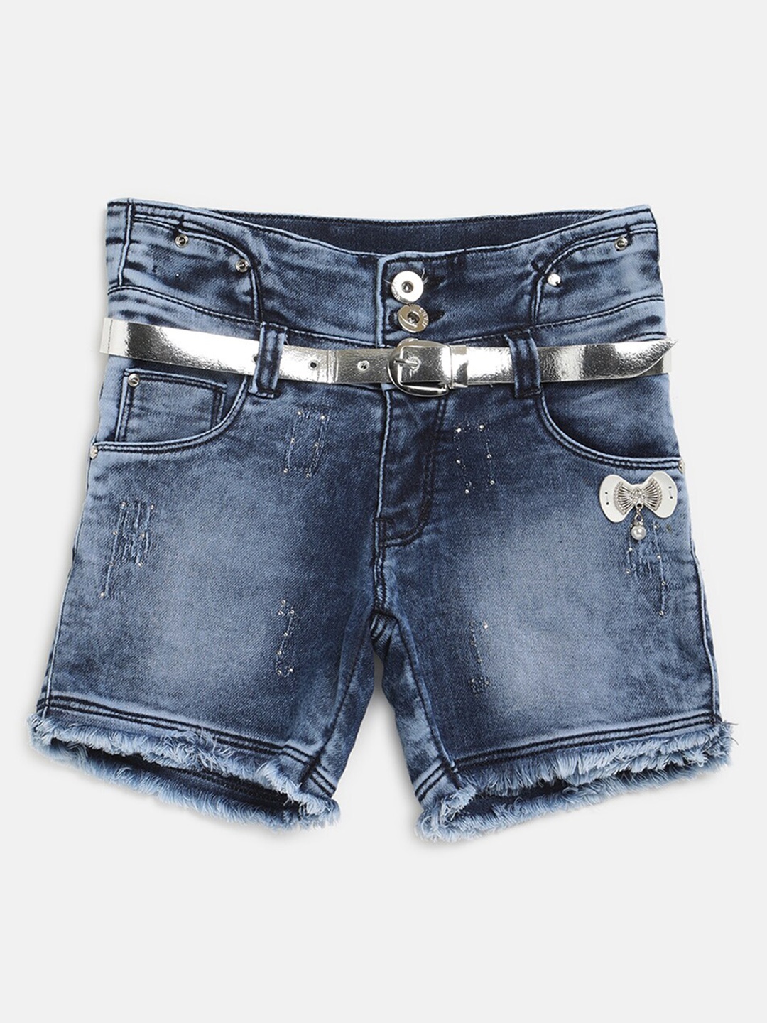 

V2 Value & Variety Girls Washed Denim Shorts, Blue