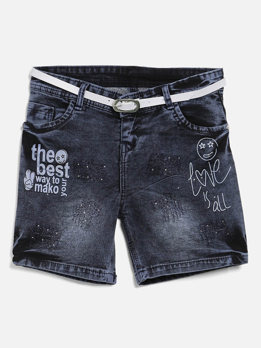 

V2 Value & Variety Girls Washed Denim Shorts, Blue