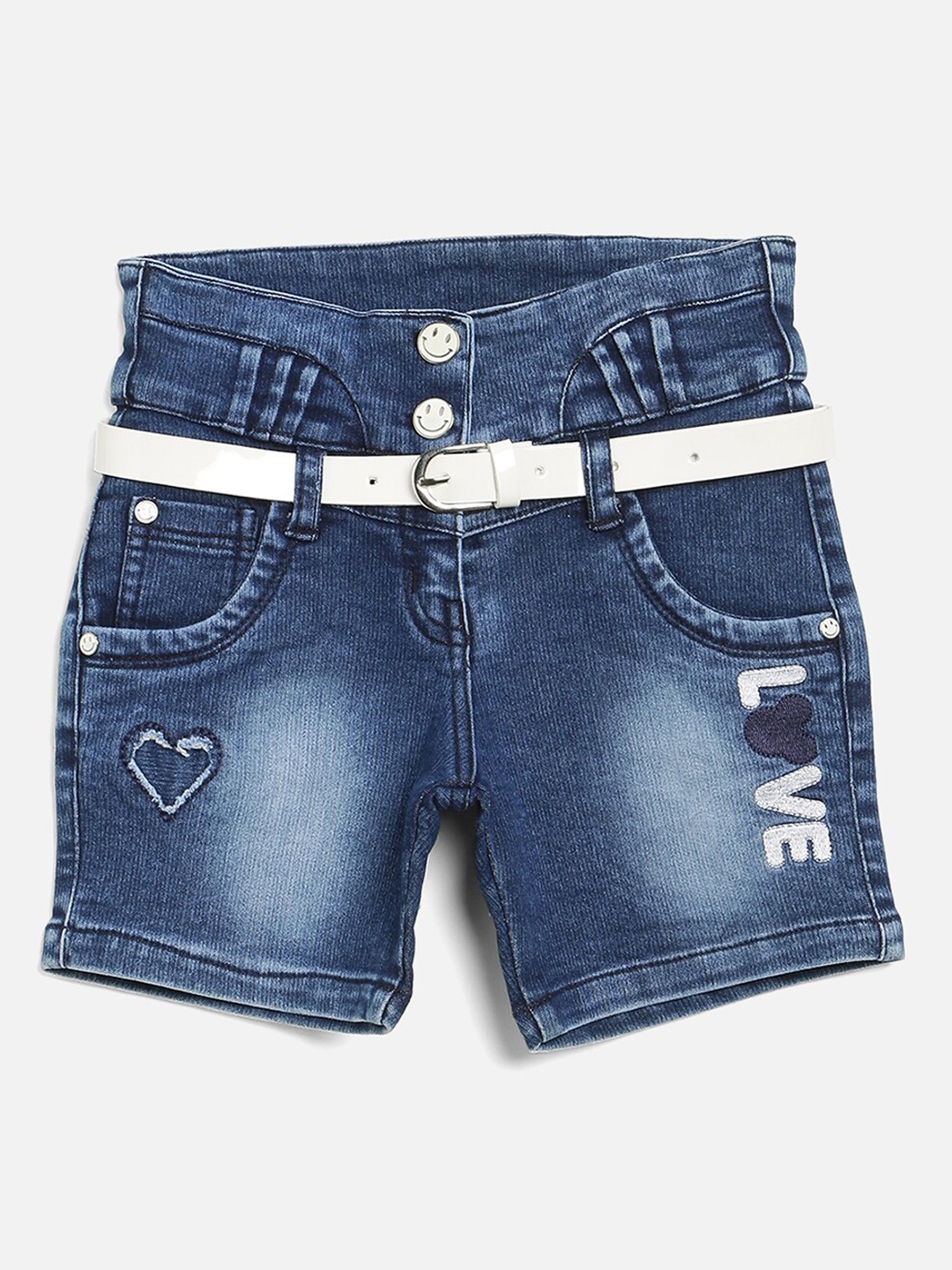 

V2 Value & Variety Girls Washed Denim Shorts, Blue