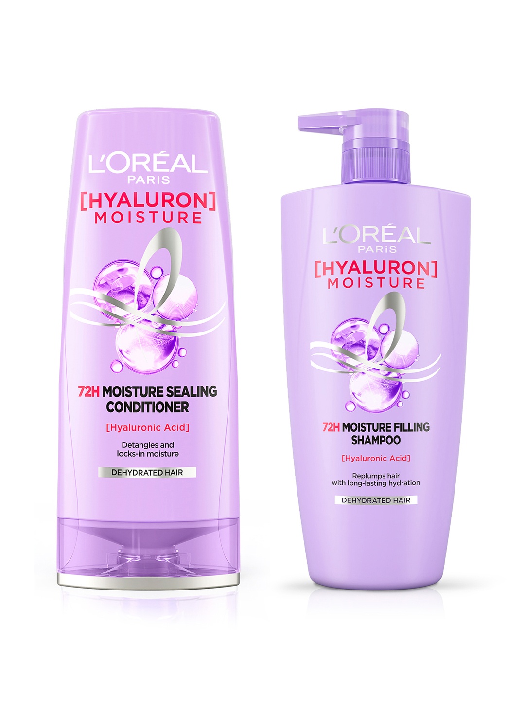 

LOreal Paris Set of Hyaluron Moisture 72H Shampoo 1000 ml & Conditioner 180 ml, Purple