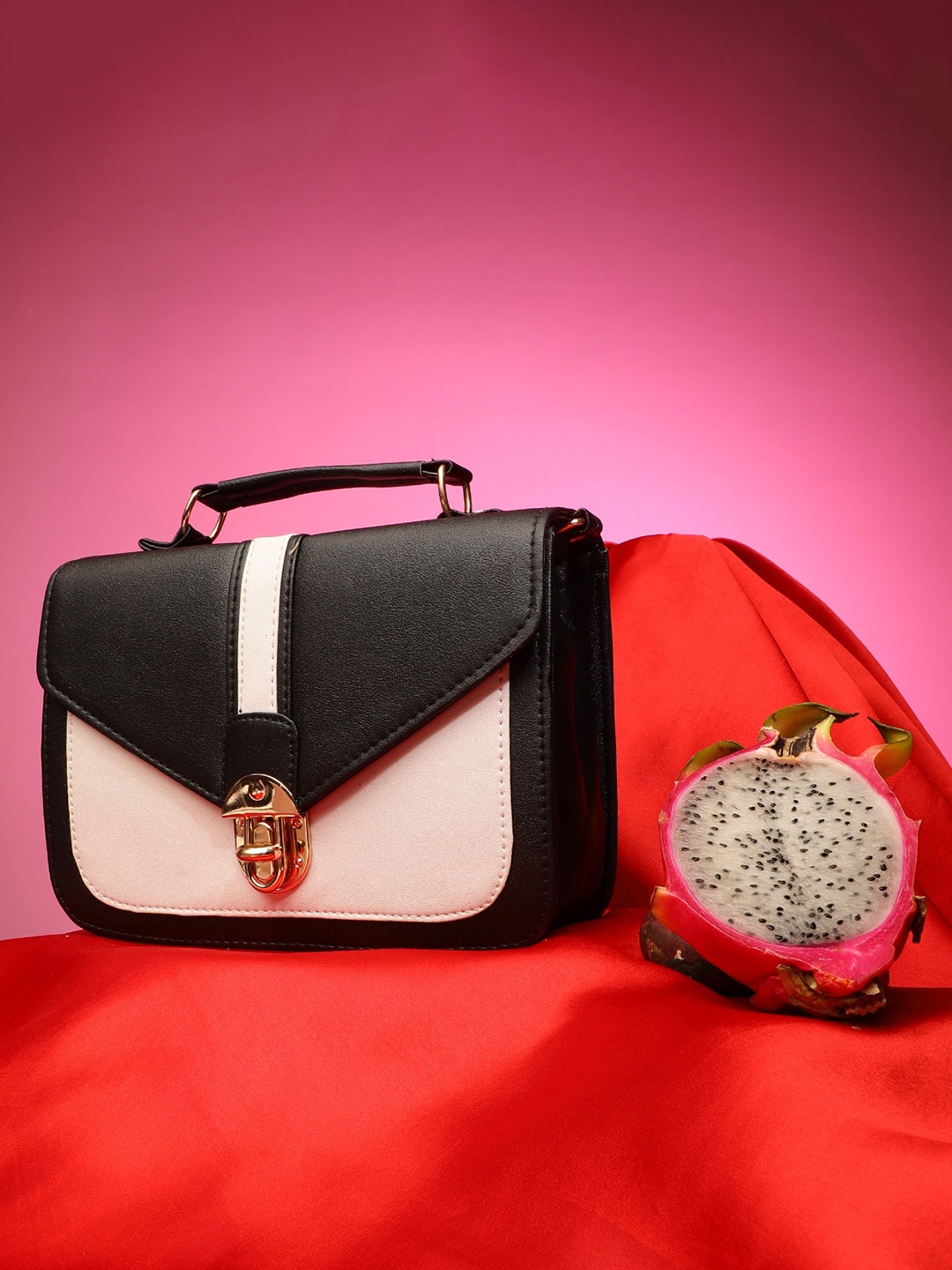 

Athena Women White and Black Structured Sling Bag