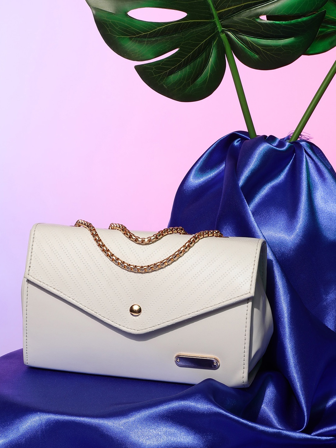 

Athena Women White Structured Handheld Bag