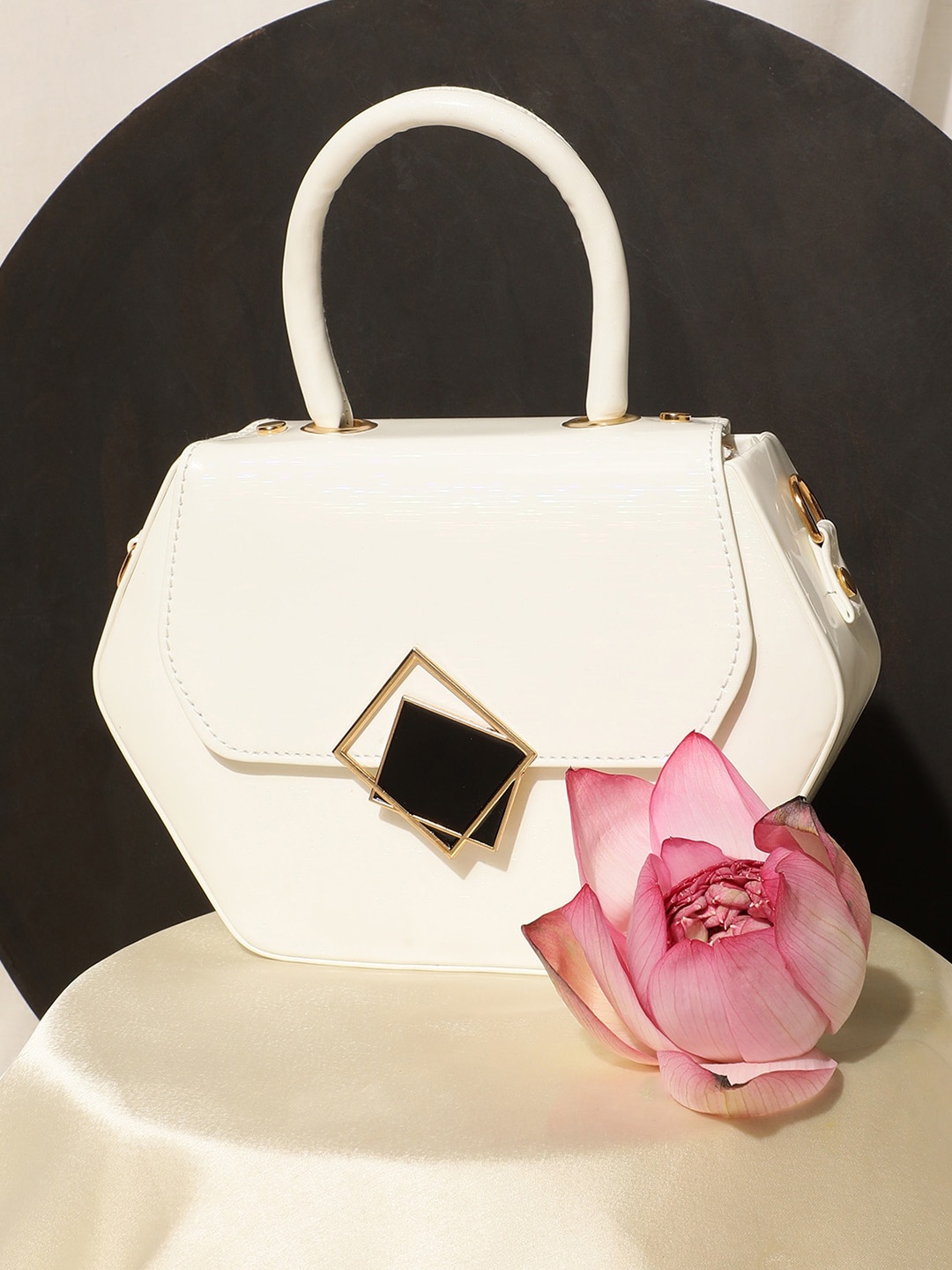 

Athena Women White Structured Handheld Bag