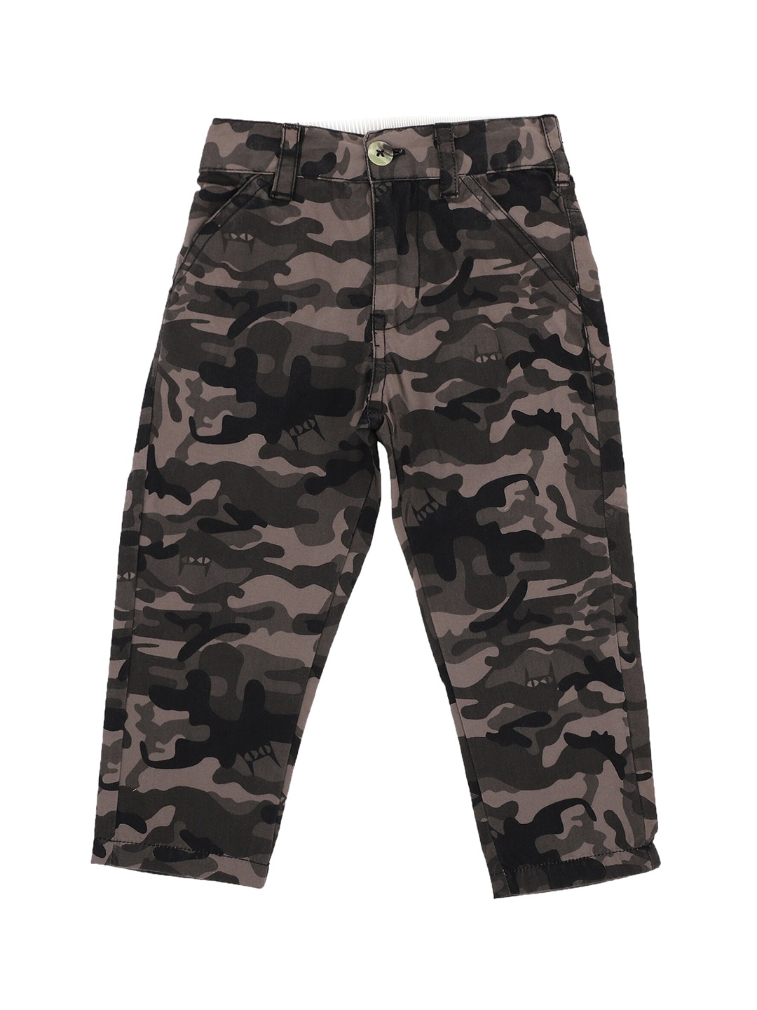 

Bodycare Kids Boys Grey Camouflage Printed Trousers