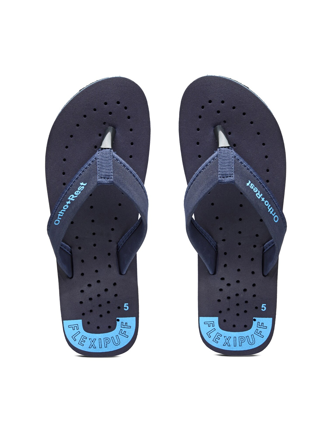 

Ortho Rest Women Blue & Black Thong Flip-Flops