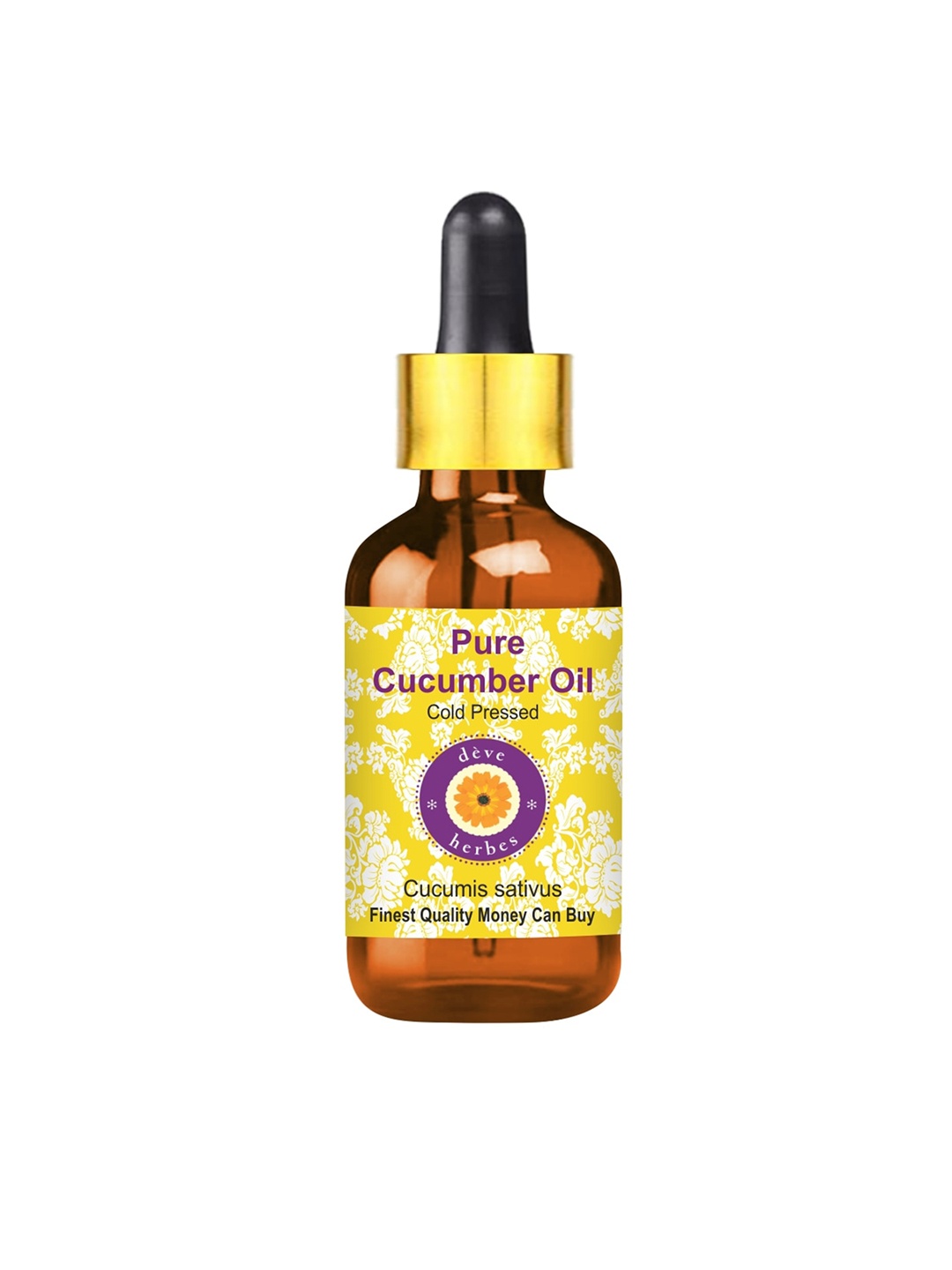 

Deve Herbes Natural Therapeutic Grade Pure Cucumber Oil with Glass Dropper 50ml, Yellow