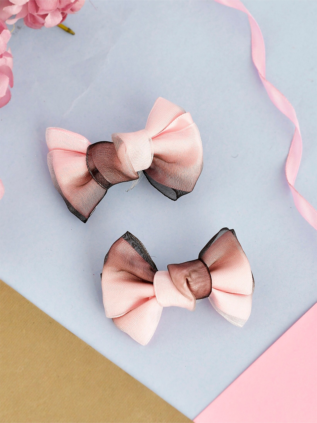 

Silvermerc Designs Girls Set of 2 Pink & Black Alligator Hair Clips