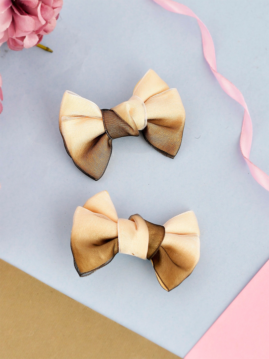 

Silvermerc Designs Girls Set of 2 Beige & Cream-Coloured Shaded French Barrette