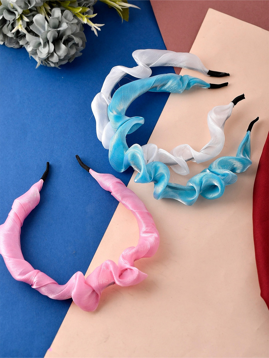 

Silvermerc Designs Girls Set of 3 Pink & Blue Hairband