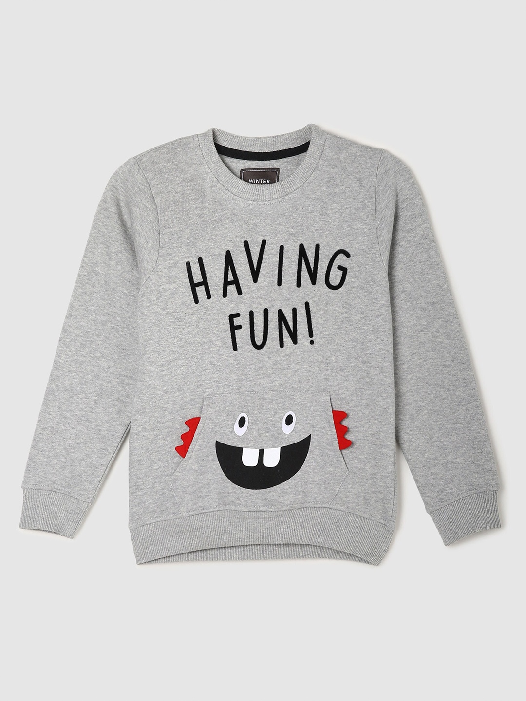 

max Boys Grey Graphic Printed Sweatshirt
