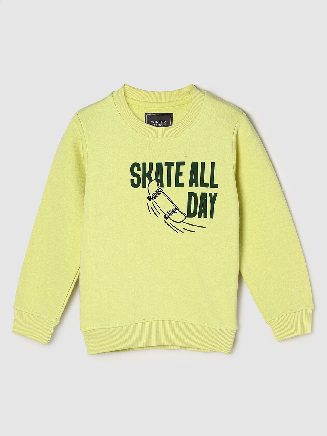

max Boys Yellow Typography Printed Sweatshirt