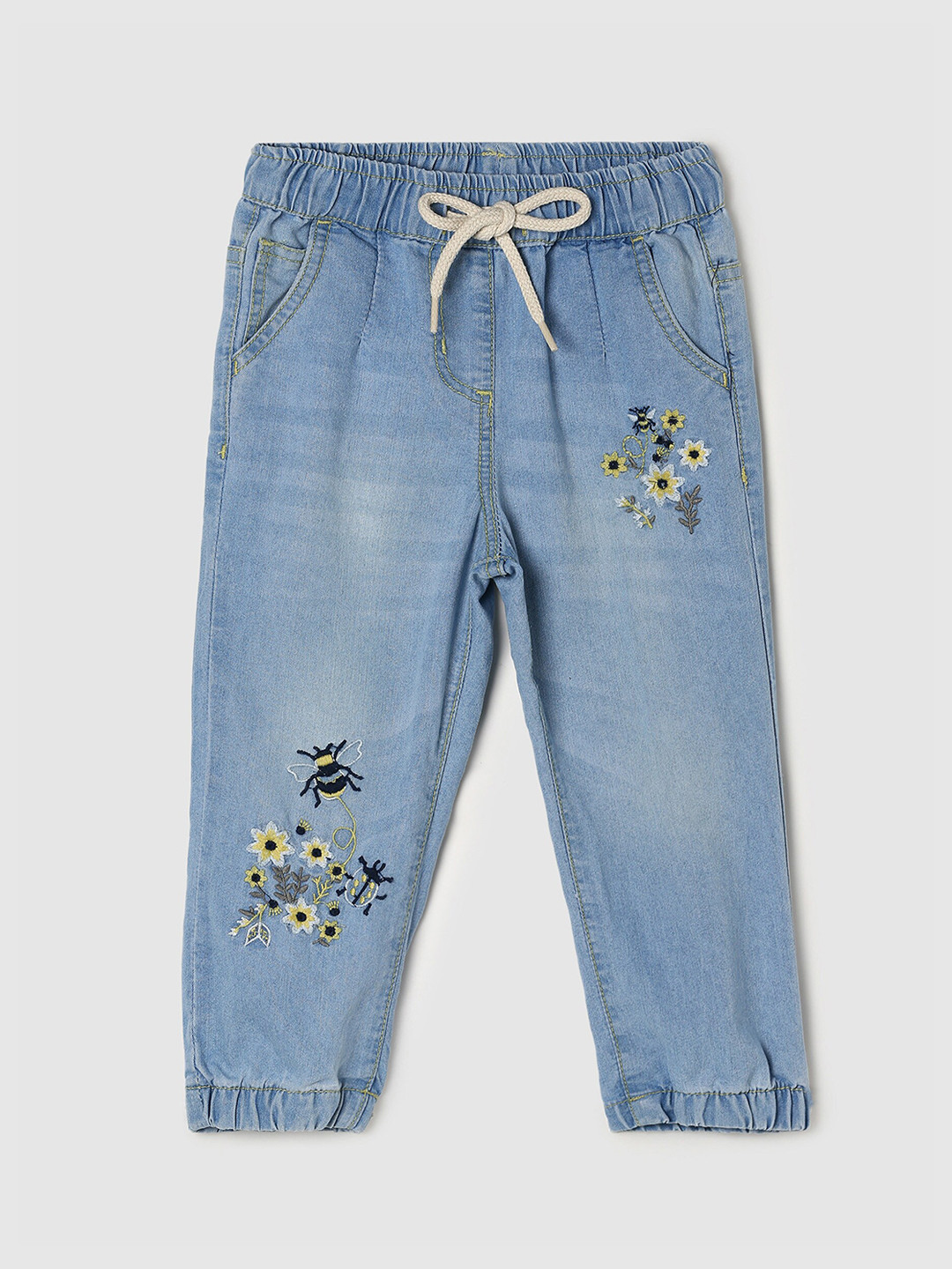 

max Girls Blue Low Distress Light Fade Jeans