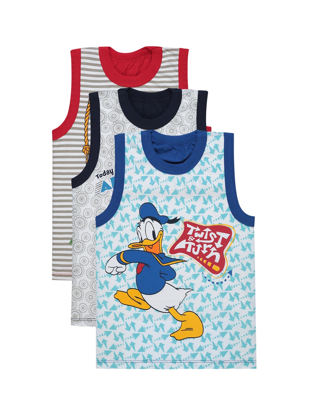 

Bodycare Kids Boys Pack Of 3 Assorted Mickey & Friends Cotton Basic Vests