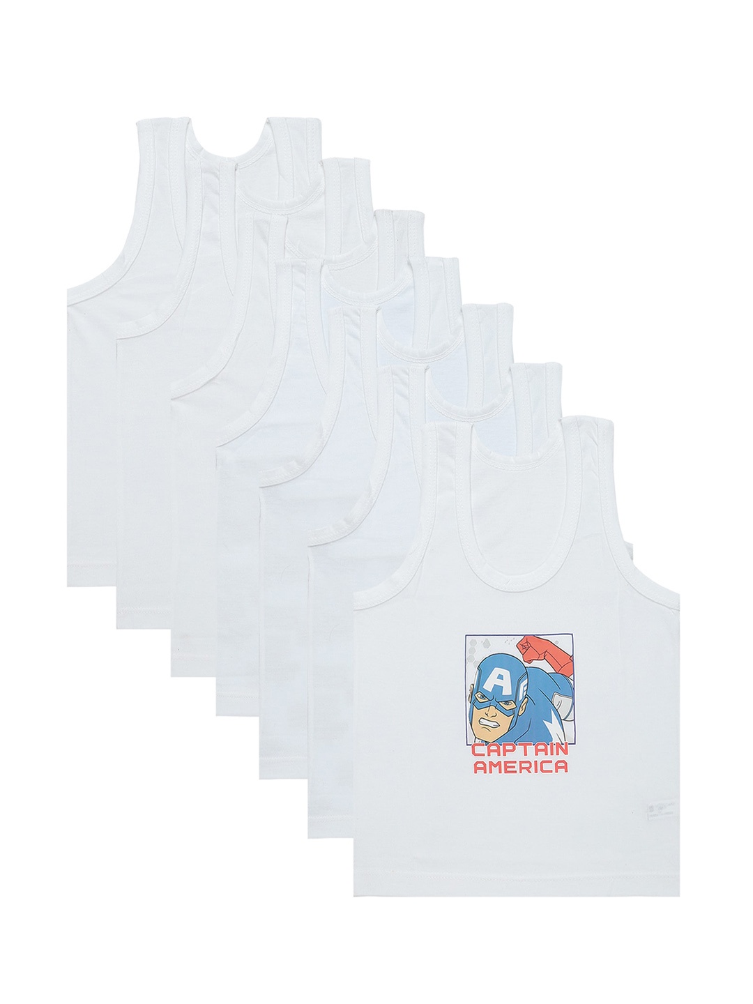 

Bodycare Kids Boys Pack Of 3 White Avengers Cotton Innerwear Vests